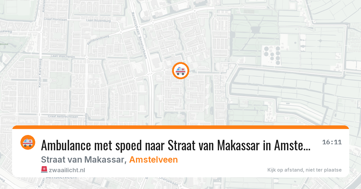 Ambulance met spoed naar Straat van Makassar in Amstelveen — 30 jun 2026