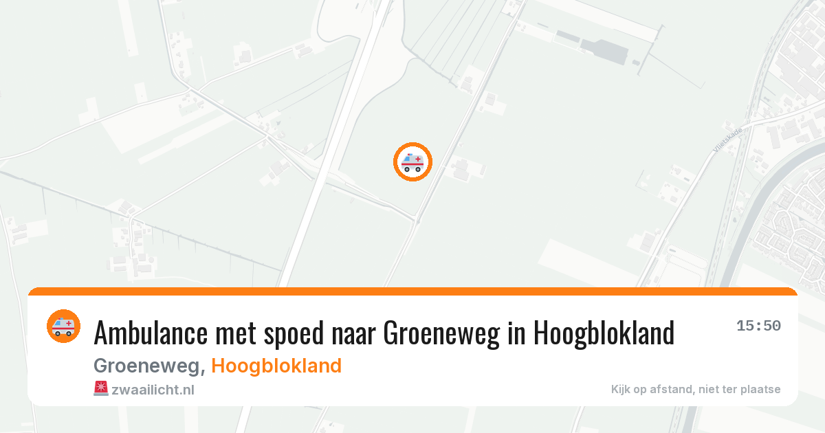 Ambulance met spoed naar Groeneweg in Hoogblokland — 24 jun 2026