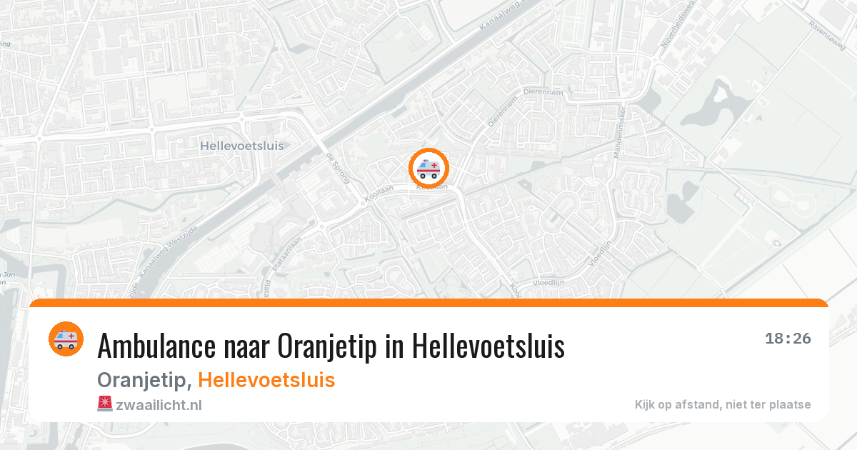 Ambulance naar Oranjetip in Hellevoetsluis — 14 mei 2026