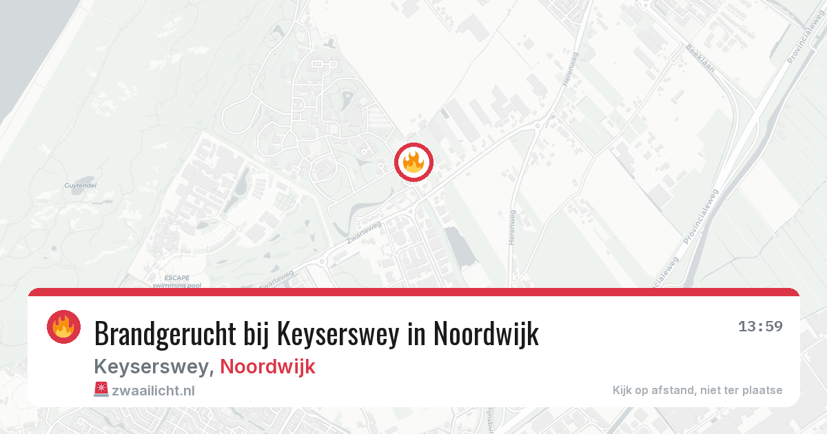 Brandgerucht bij Keyserswey in Noordwijk — 11 mei 2026