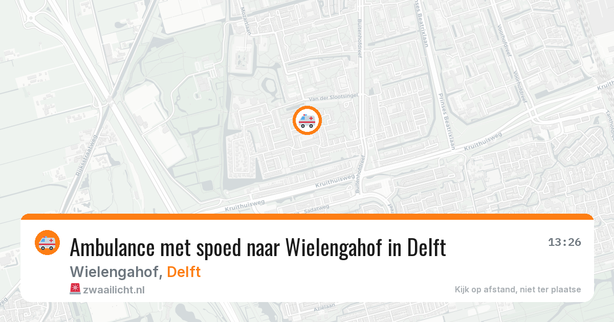 Ambulance met spoed naar Wielengahof in Delft — 28 jul 2026