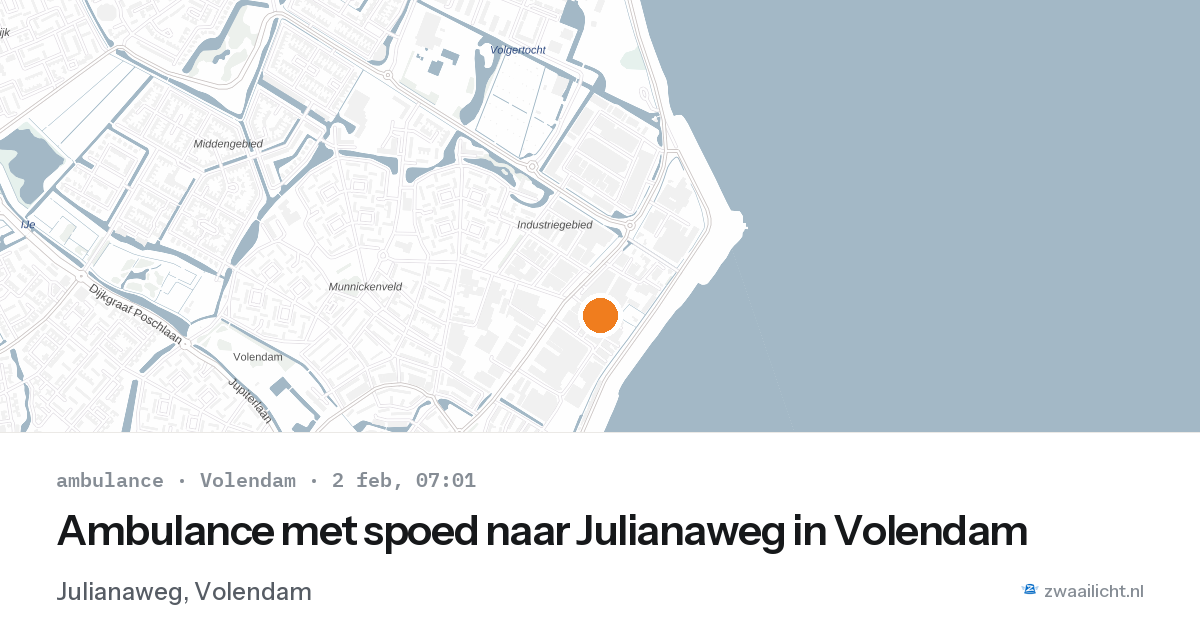 Ambulance met spoed naar Julianaweg in Volendam — 2 feb 2026