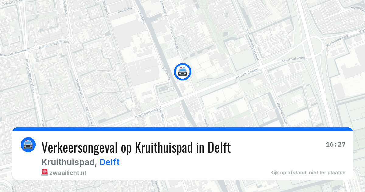 Verkeersongeval op Kruithuispad in Delft — 22 mei 2026