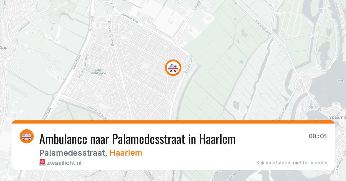 Ambulance naar Palamedesstraat in Haarlem — 2 aug 2026