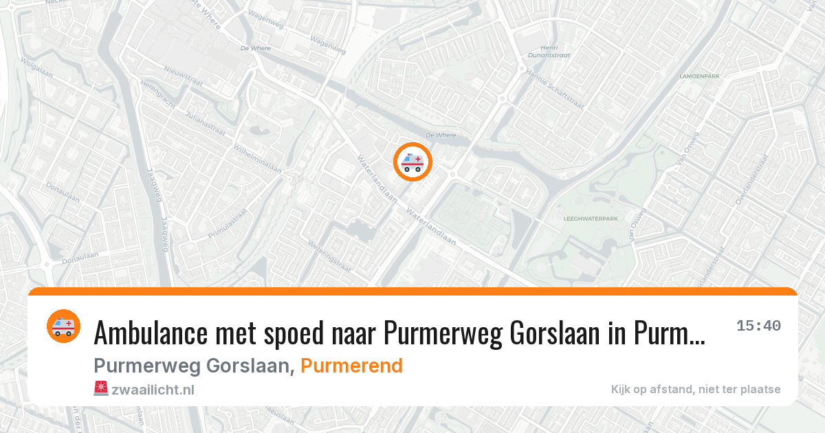 Ambulance met spoed naar Purmerweg Gorslaan in Purmerend — 7 feb 2026