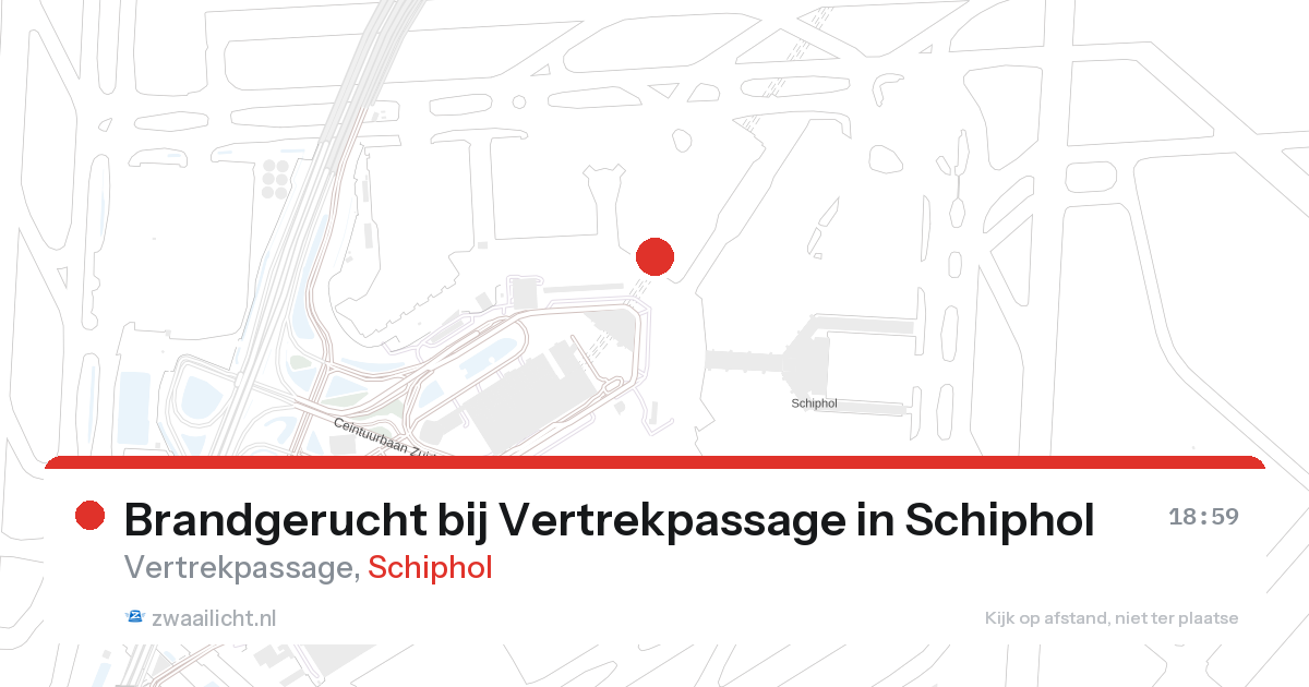Brandgerucht bij Vertrekpassage in Schiphol — 26 aug 2026
