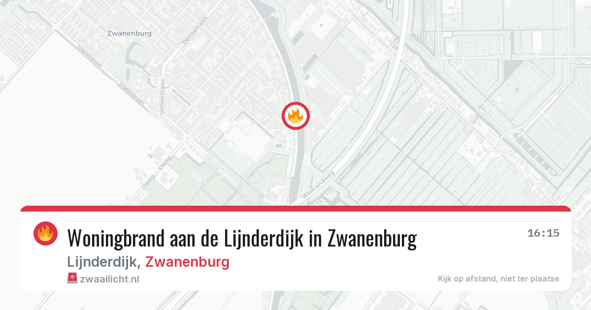 Woningbrand aan de Lijnderdijk in Zwanenburg — 30 jun 2026