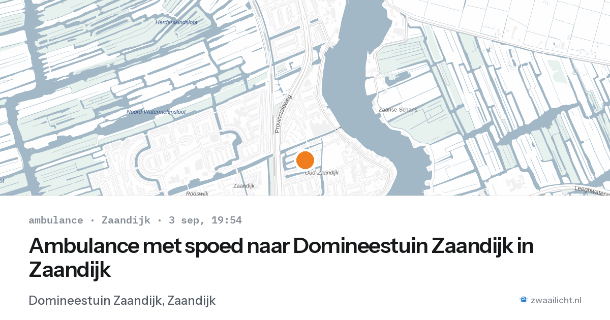 Ambulance met spoed naar Domineestuin Zaandijk in Zaandijk — 3 sep 2026