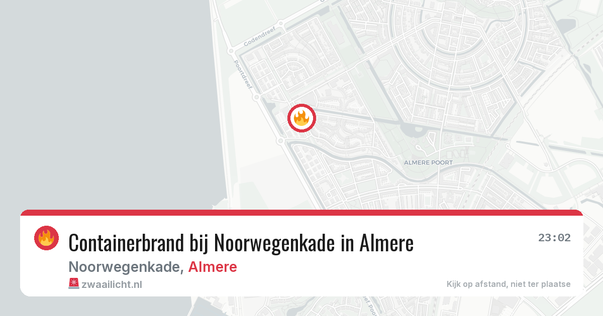 Containerbrand bij Noorwegenkade in Almere — 10 mrt 2026