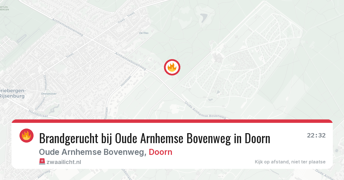 Brandgerucht bij Oude Arnhemse Bovenweg in Doorn — 1 apr 2026