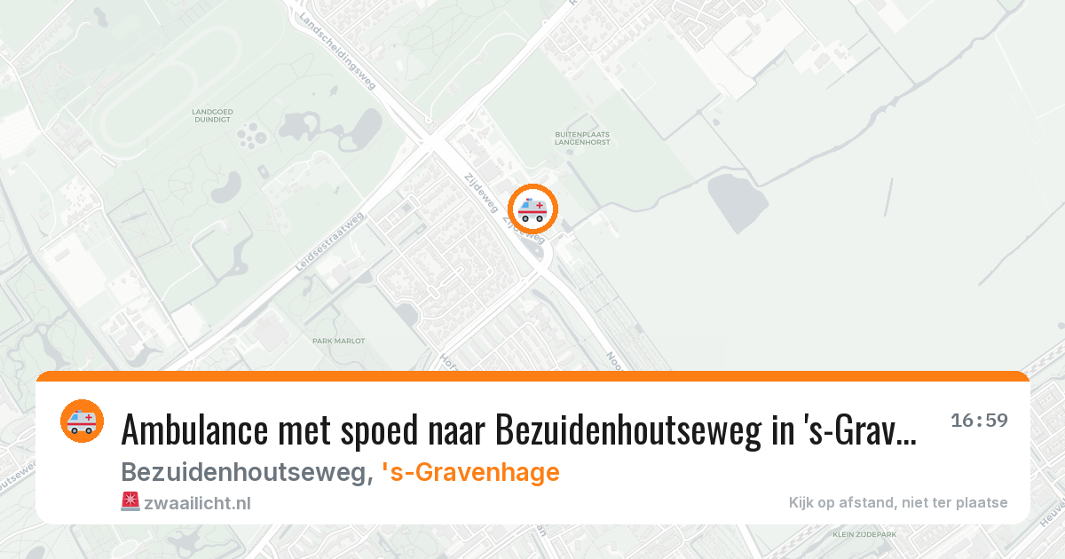 Ambulance met spoed naar Bezuidenhoutseweg in 's-Gravenhage — 14 apr 2026