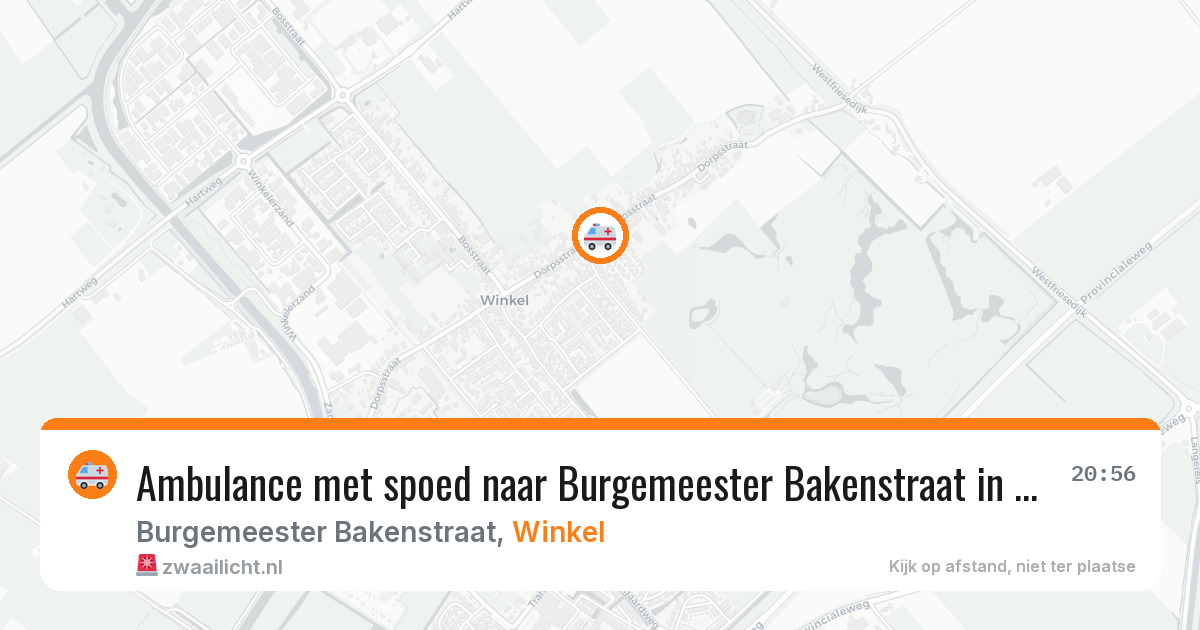 Ambulance met spoed naar Burgemeester Bakenstraat in Winkel — 26 jul 2026