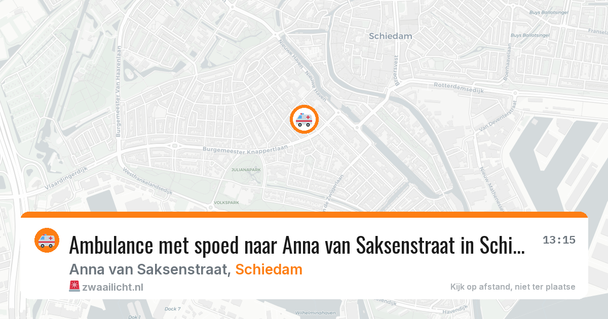 Ambulance met spoed naar Anna van Saksenstraat in Schiedam — 5 jun 2026