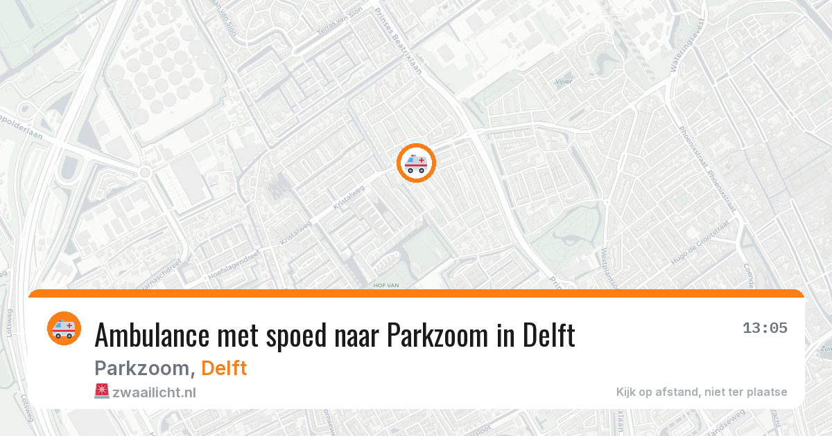 Ambulance met spoed naar Parkzoom in Delft — 25 jun 2026