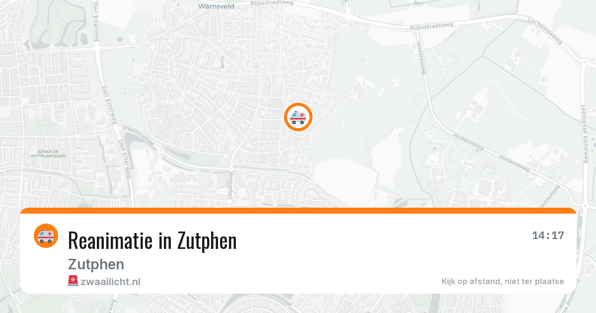 Reanimatie in Zutphen — 13 aug 2026