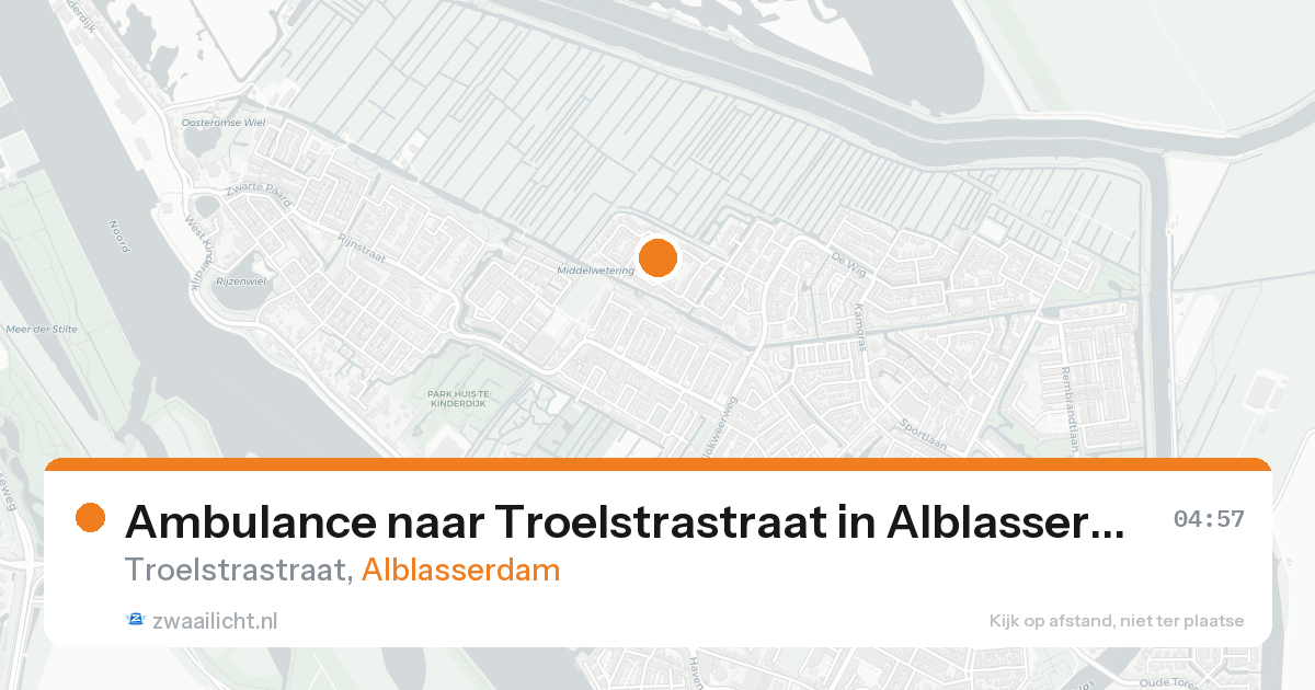 Ambulance naar Troelstrastraat in Alblasserdam — 22 aug 2026
