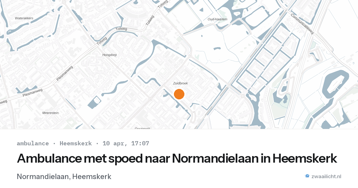 Ambulance met spoed naar Normandielaan in Heemskerk — 10 apr 2026
