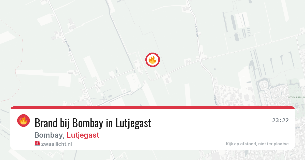 Brand bij Bombay in Lutjegast — 9 jul 2026