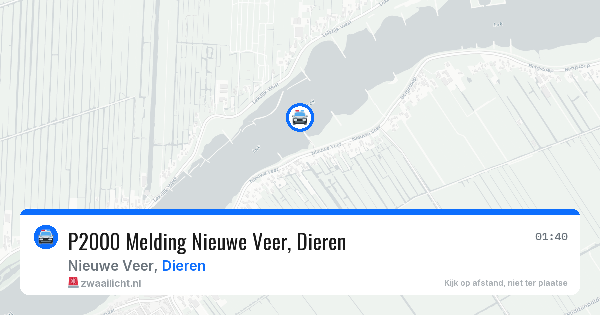 P2000 Melding Nieuwe Veer, Dieren — 15 mei 2026