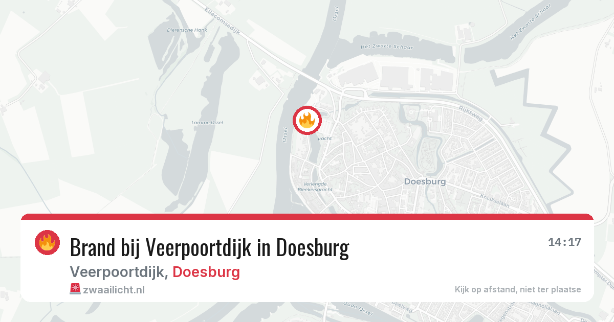 Brand bij Veerpoortdijk in Doesburg — 31 mei 2026