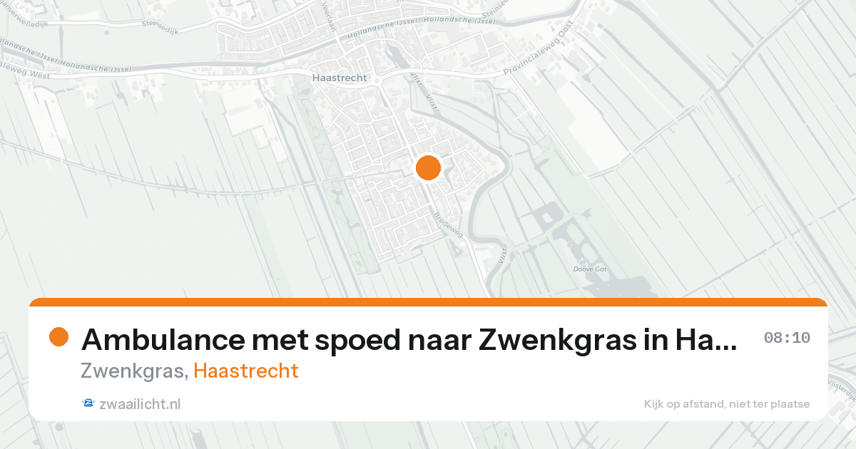 Ambulance met spoed naar Zwenkgras in Haastrecht — 26 mrt 2026