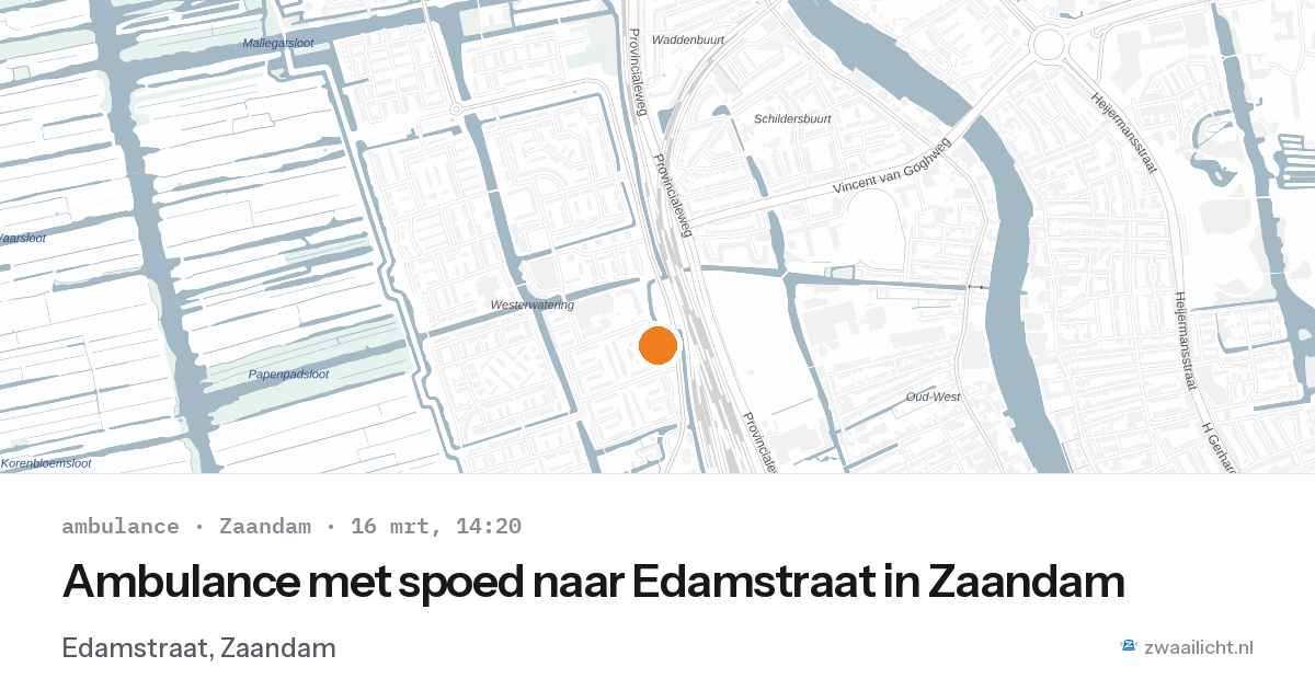 Ambulance met spoed naar Edamstraat in Zaandam — 16 mrt 2026