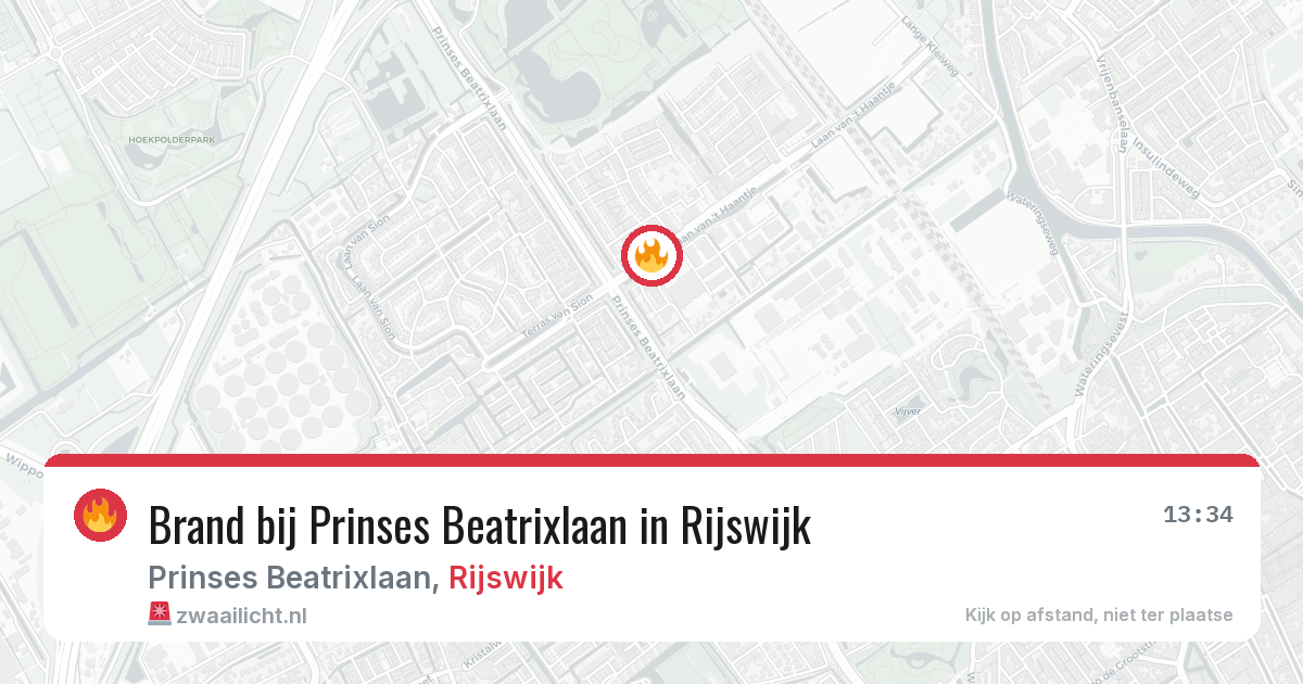Brand bij Prinses Beatrixlaan in Rijswijk — 4 apr 2026
