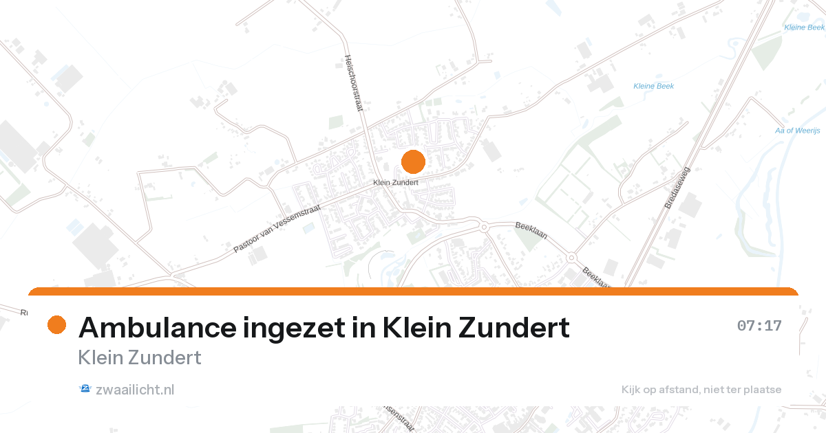 Ambulance ingezet in Klein Zundert — 7 feb 2026
