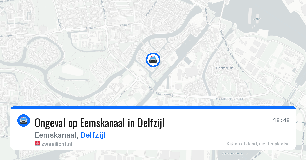 Ongeval op Eemskanaal in Delfzijl — 6 jun 2026