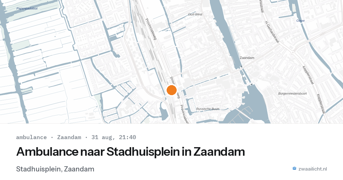 Ambulance naar Stadhuisplein in Zaandam — 31 aug 2026