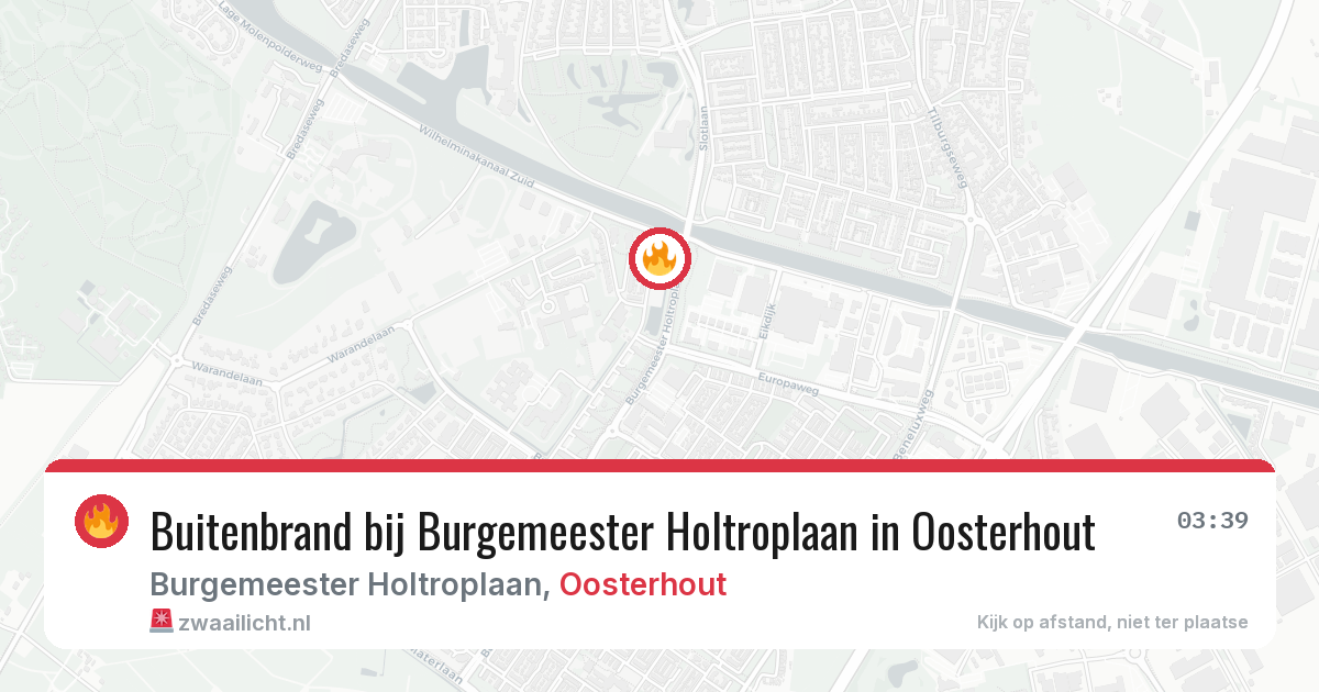Buitenbrand bij Burgemeester Holtroplaan in Oosterhout — 31 mei 2026