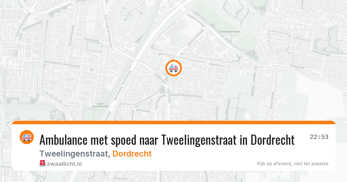Ambulance met spoed naar Tweelingenstraat in Dordrecht — 24 jul 2026