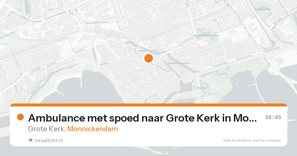 Ambulance met spoed naar Grote Kerk in Monnickendam — 16 aug 2026
