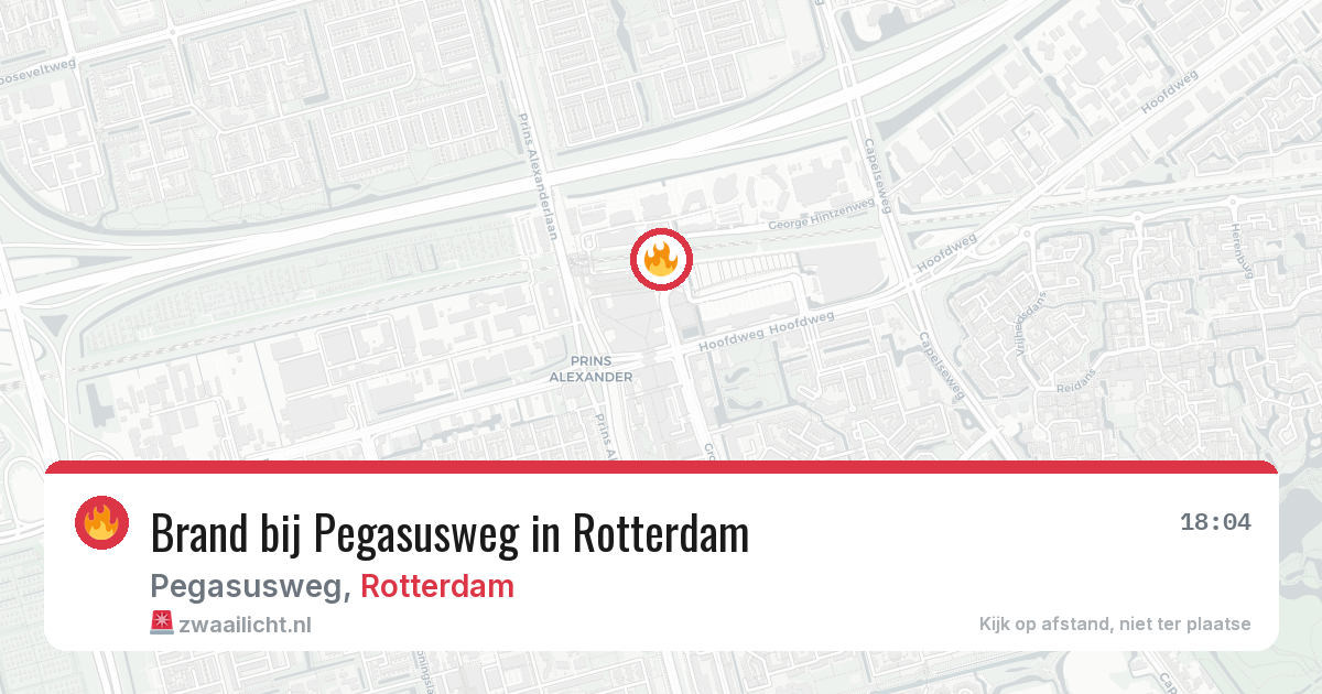 Brand bij Pegasusweg in Rotterdam — 21 mei 2026