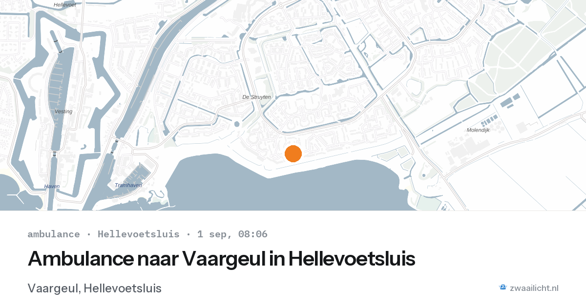 Ambulance naar Vaargeul in Hellevoetsluis — 1 sep 2026