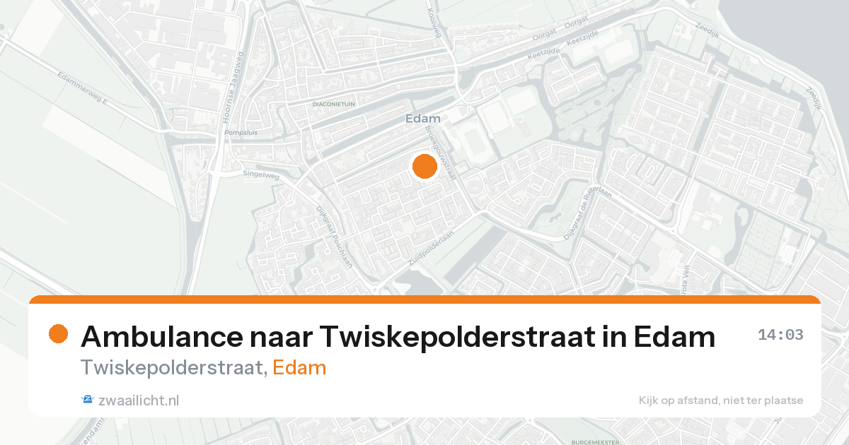Ambulance naar Twiskepolderstraat in Edam — 19 aug 2026