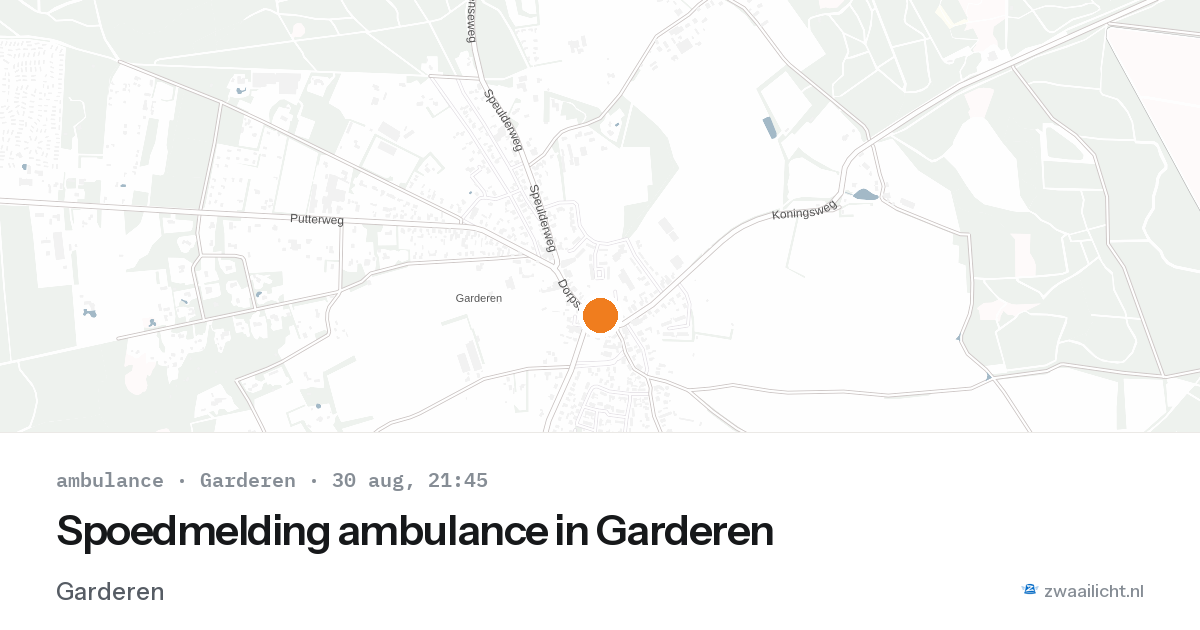 Spoedmelding ambulance in Garderen — 30 aug 2026