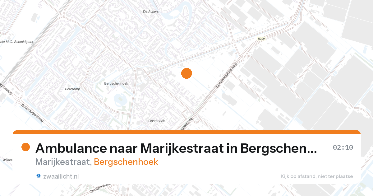 Ambulance naar Marijkestraat in Bergschenhoek — 27 aug 2026