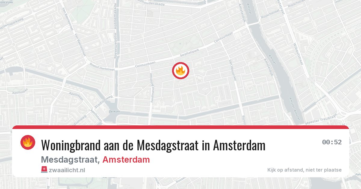 Woningbrand aan de Mesdagstraat in Amsterdam — 10 mrt 2026
