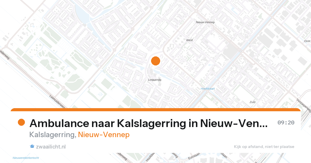 Ambulance naar Kalslagerring in Nieuw-Vennep — 27 aug 2026