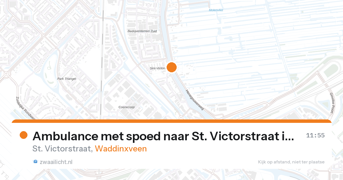 Ambulance met spoed naar St. Victorstraat in Waddinxveen — 27 aug 2026