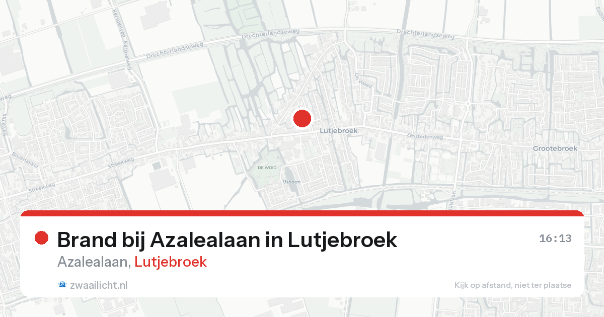 Brand bij Azalealaan in Lutjebroek — 16 aug 2026