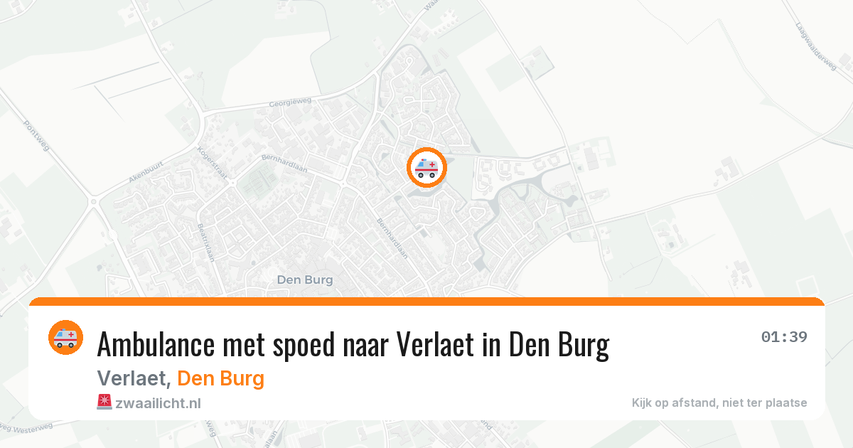 Ambulance met spoed naar Verlaet in Den Burg — 10 aug 2026