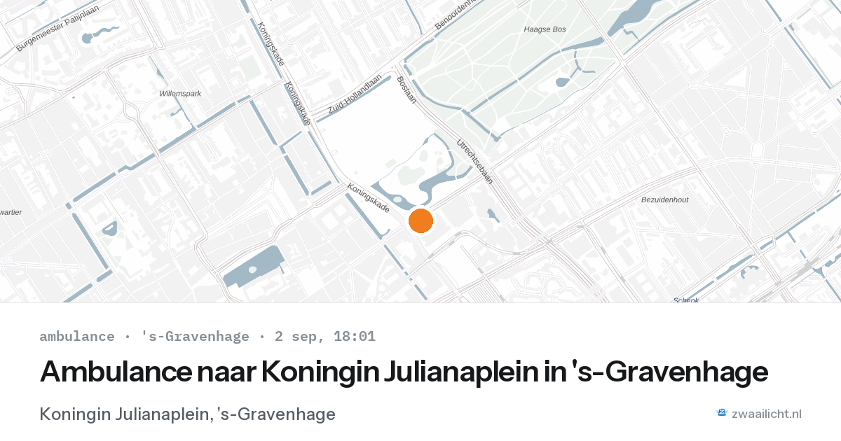 Ambulance naar Koningin Julianaplein in 's-Gravenhage — 2 sep 2026