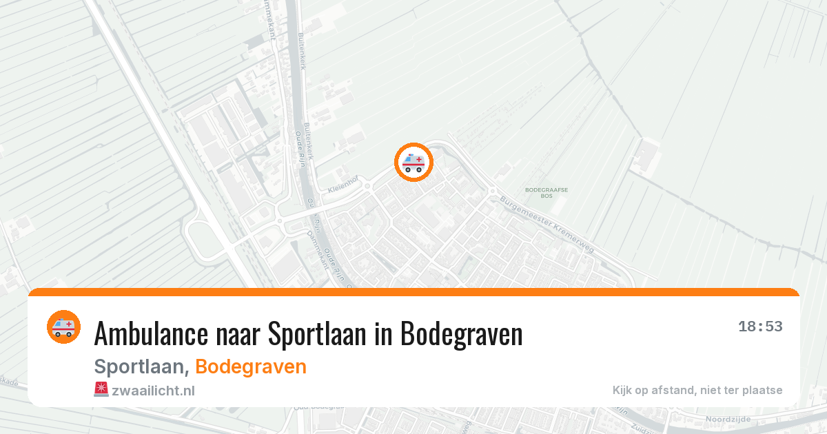 Ambulance naar Sportlaan in Bodegraven — 10 jun 2026