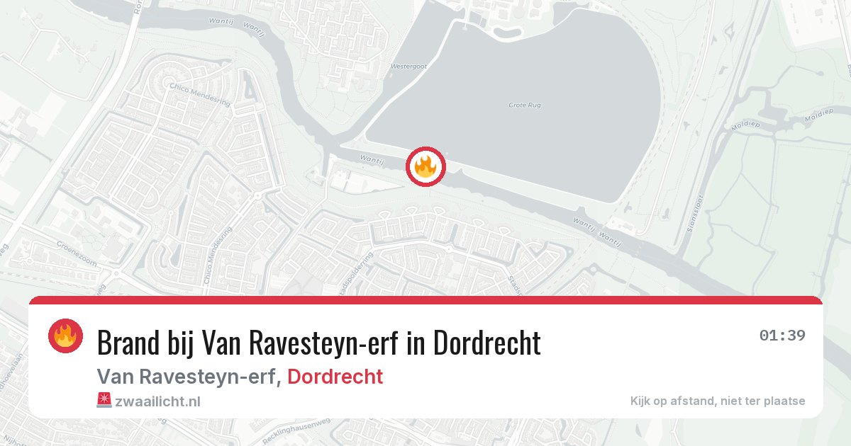 Brand bij Van Ravesteyn-erf in Dordrecht — 19 apr 2026