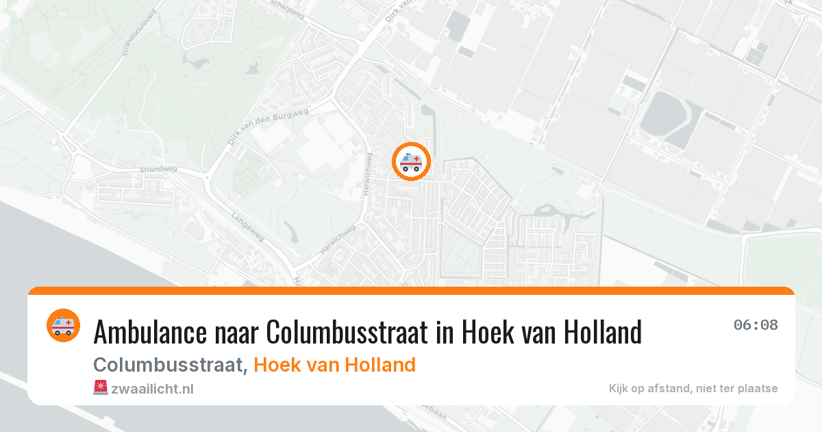 Ambulance naar Columbusstraat in Hoek van Holland — 9 jul 2026