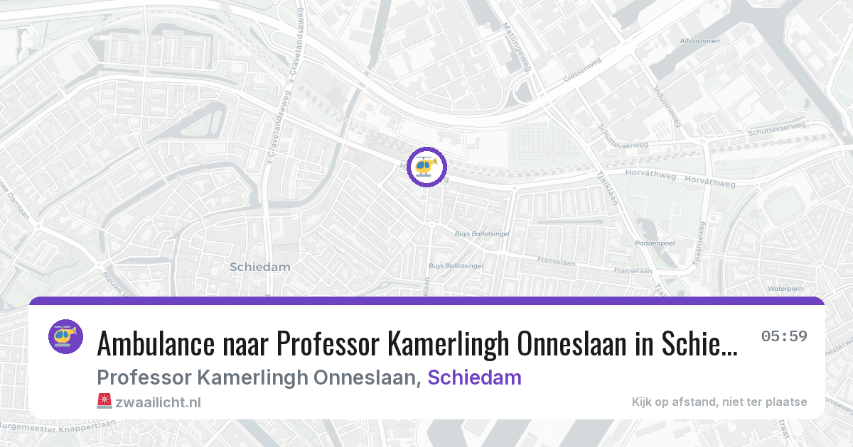 Ambulance naar Professor Kamerlingh Onneslaan in Schiedam — 25 jun 2026