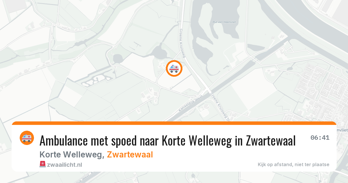 Ambulance met spoed naar Korte Welleweg in Zwartewaal — 5 aug 2026