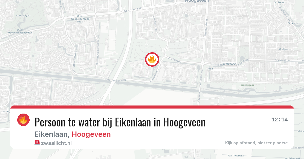 Persoon te water bij Eikenlaan in Hoogeveen — 21 jun 2026